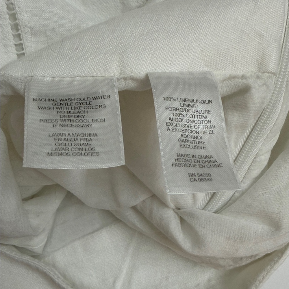 Jones New York 100% Linen Fully Lined A-Line Skirt Cream Size 8 - Picture 3 of 6